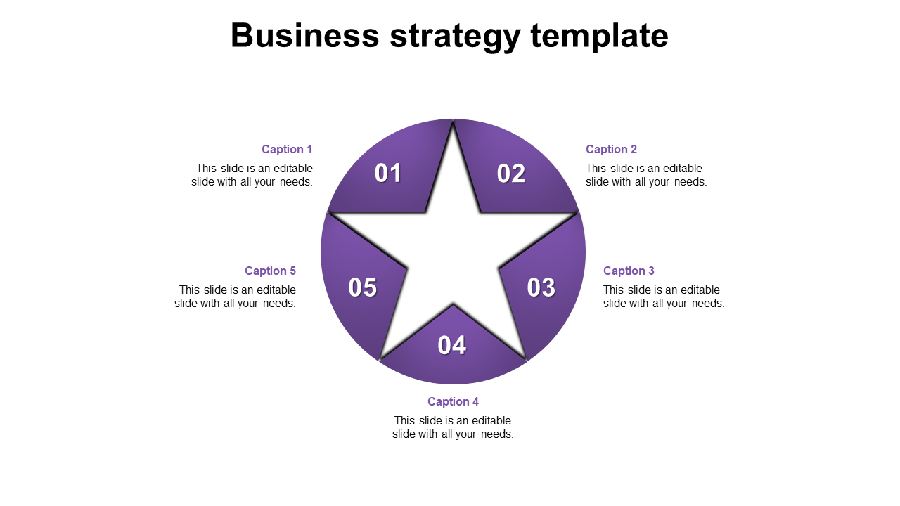 Free - Use Business Strategy Template In Purple Color Slide